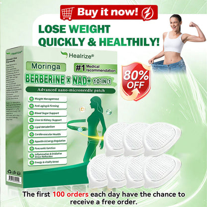 🍀New Arrival · Hot Seller | 𝐇𝐞𝐚𝐥𝐫𝐢𝐳𝐞®Moringa Berberine × NAD⁺ 10-in-1 Nano Microneedle Patch