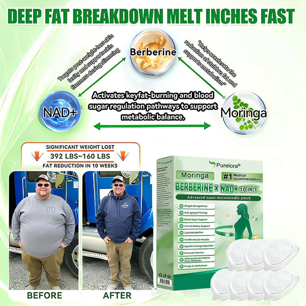 🍀New Arrival · Hot Seller | 𝐇𝐞𝐚𝐥𝐫𝐢𝐳𝐞®Moringa Berberine × NAD⁺ 10-in-1 Nano Microneedle Patch