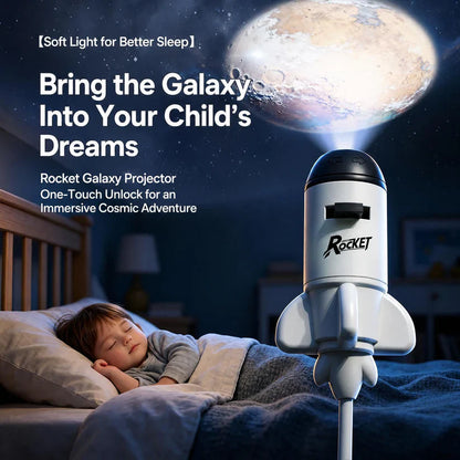 🇺🇸BVJ® 🚀 Rocket Galaxy Projector Night Light – Smart Holographic Star & Nebula Display