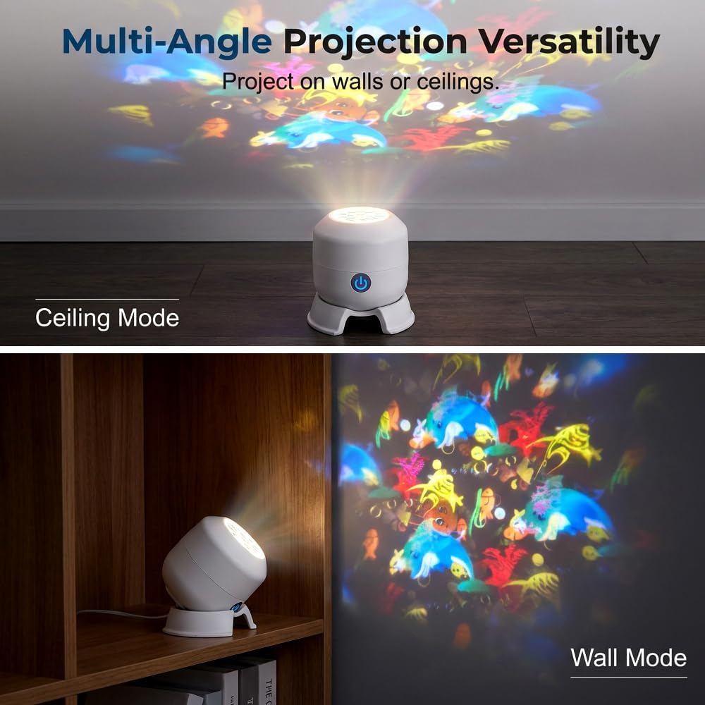 Dynamic Rotating LED Projector Light, 360° Rotating Ocean Wave Night, Adjustable Brightness Rotating LED Projector With Dynamic Lighting Effect for Bedroom Living Room Theater Party Decor, Snowflake