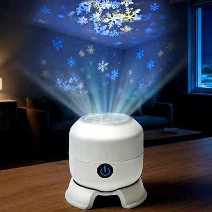 Dynamic Rotating LED Projector Light, 360° Rotating Ocean Wave Night, Adjustable Brightness Rotating LED Projector With Dynamic Lighting Effect for Bedroom Living Room Theater Party Decor, Snowflake