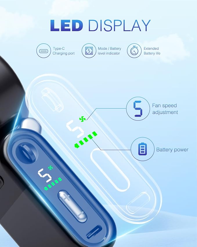 2026 HOT SALE50K+ BVJ®SOLD!❄️ 50% OFF! Mosquito-Repelling Turbo Handheld Fan – 16900 RPM, 6 speeds, LED display. 3000mAh battery, 10.7hrs cooling. Pocket‑sized power! 🌬️✨🦟