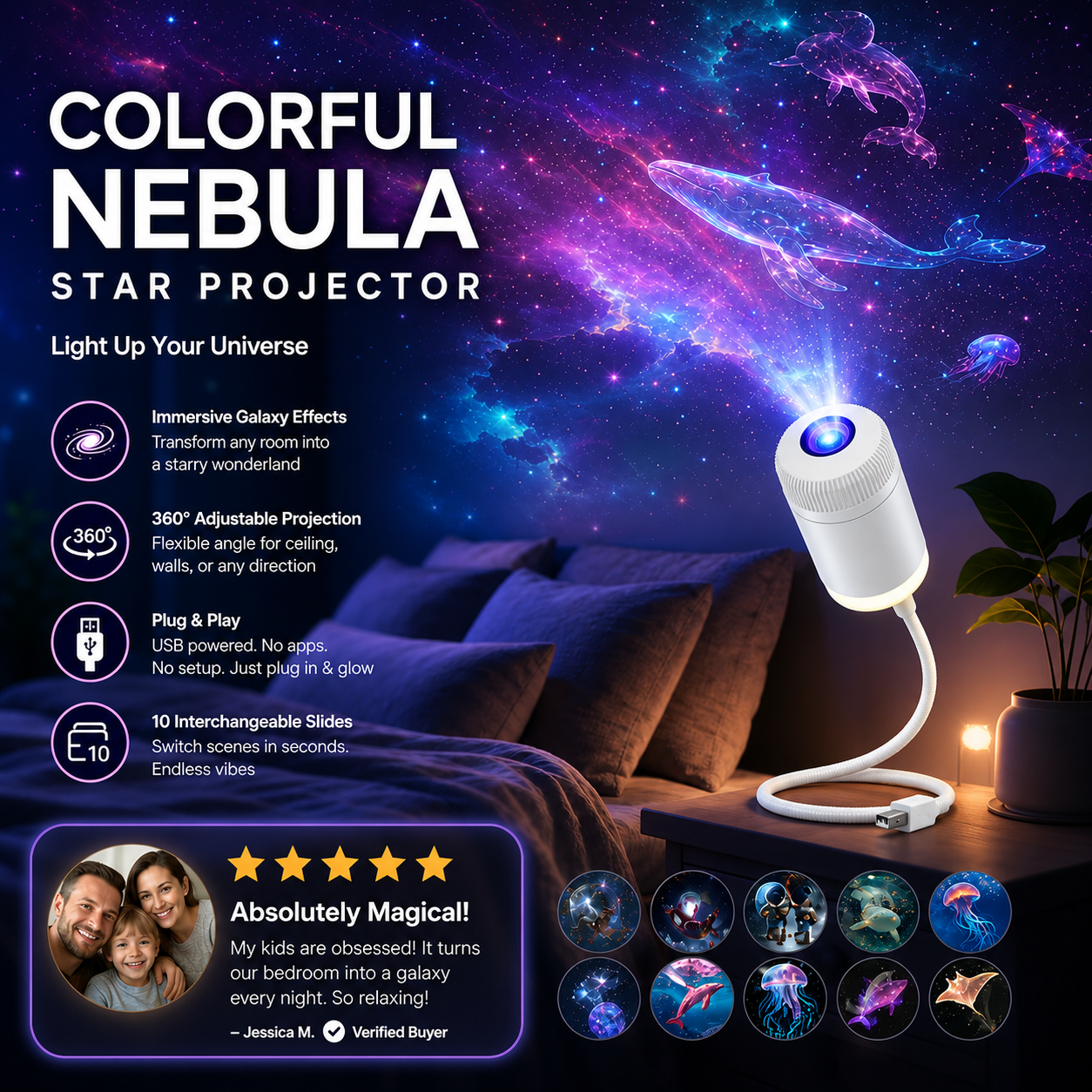 Comauo® 🇦🇺Night Light Projector - Smart Holographic Star Projector