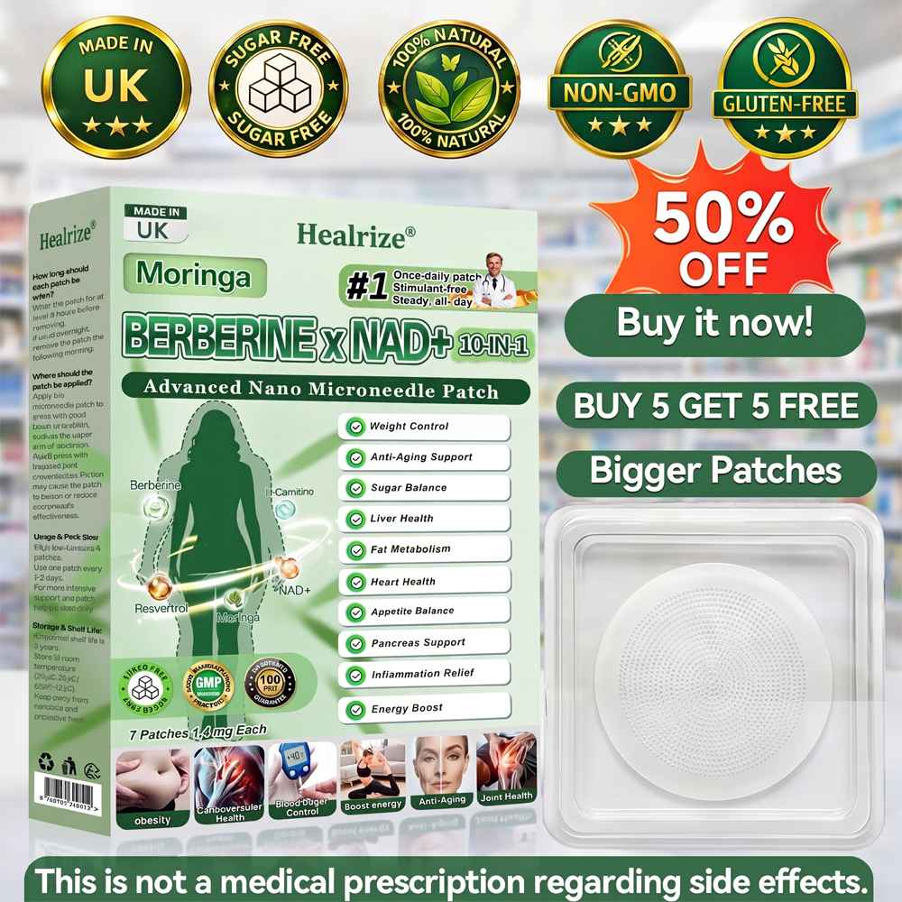 🍀New Arrival · Hot Seller | 𝐇𝐞𝐚𝐥𝐫𝐢𝐳𝐞®Moringa Berberine × NAD⁺ 10-in-1 Nano Microneedle Patch