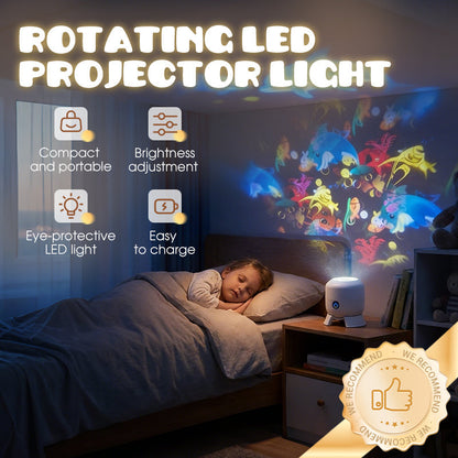 Dynamic Rotating LED Projector Light, 360° Rotating Ocean Wave Night, Adjustable Brightness Rotating LED Projector With Dynamic Lighting Effect for Bedroom Living Room Theater Party Decor, Snowflake