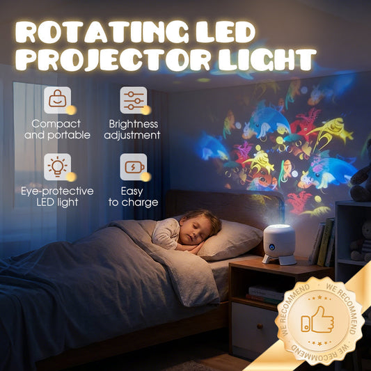 Dynamic Rotating LED Projector Light, 360° Rotating Ocean Wave Night, Adjustable Brightness Rotating LED Projector With Dynamic Lighting Effect for Bedroom Living Room Theater Party Decor, Snowflake
