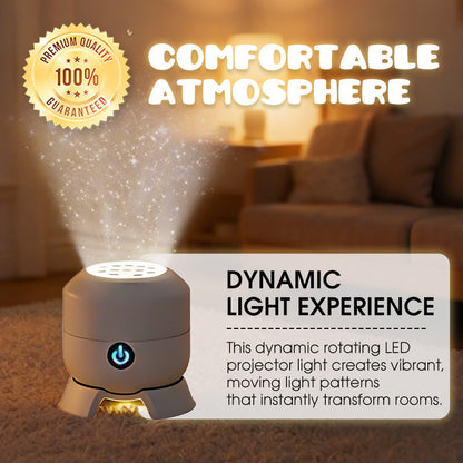 Dynamic Rotating LED Projector Light, 360° Rotating Ocean Wave Night, Adjustable Brightness Rotating LED Projector With Dynamic Lighting Effect for Bedroom Living Room Theater Party Decor, Snowflake